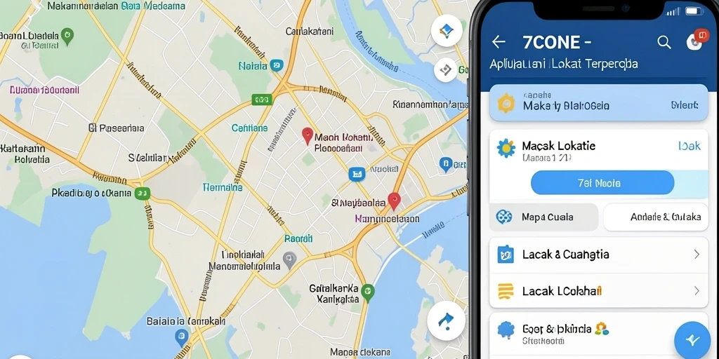 Antarmuka pengguna aplikasi Lacak Lokasi 7CONE yang modern dan informatif.