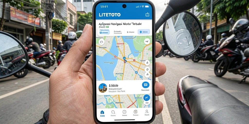 Antarmuka pengguna LITETOTO dengan fitur navigasi motor yang intuitif.