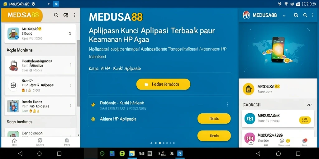 Tampilan antarmuka aplikasi MEDUSA88 yang mudah digunakan untuk penguncian aplikasi.