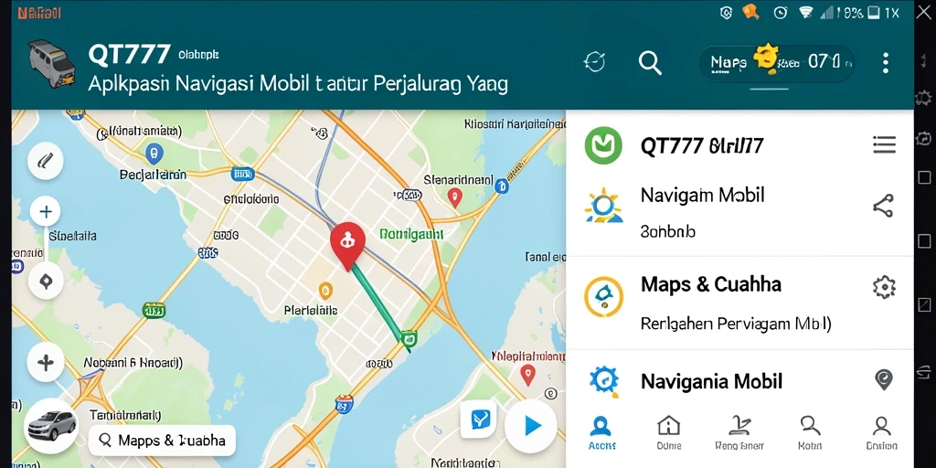 Antarmuka QT777 yang intuitif untuk navigasi mobil.