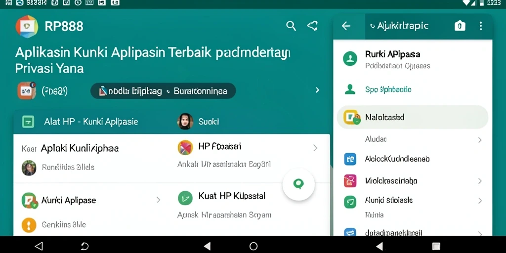 Tampilan utama RP888 dengan antarmuka Kunci Aplikasi yang ramah pengguna.
