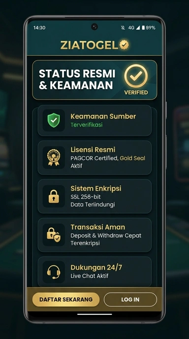 Tampilan kanal resmi ziatogel